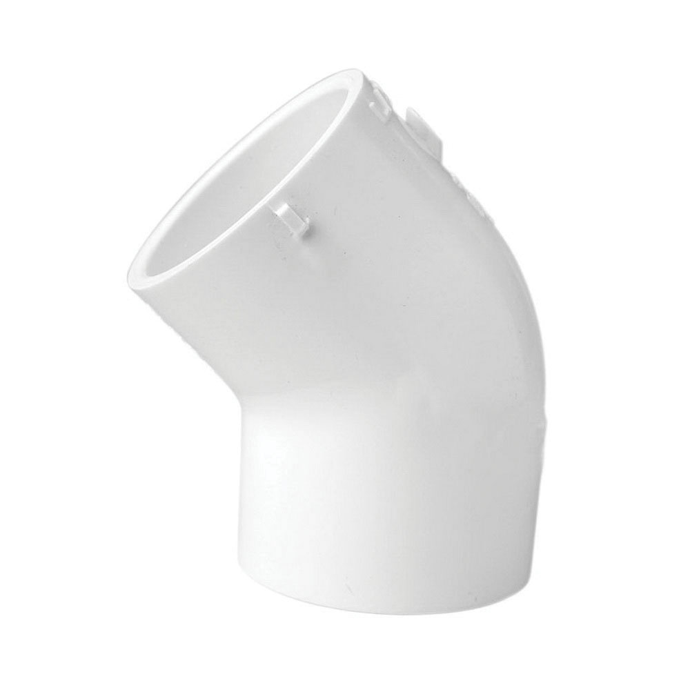 GF Piping Systems PVC Pipe Fitting White 1 Slip Socket 1 Slip Socket 417-010 45 Degree Elbow Schedule 40 GF Piping Systems PVC Pipe Fitting White 1 Slip Socket 1 Slip Socket 417-010 45 Degree Elbow Schedule 40