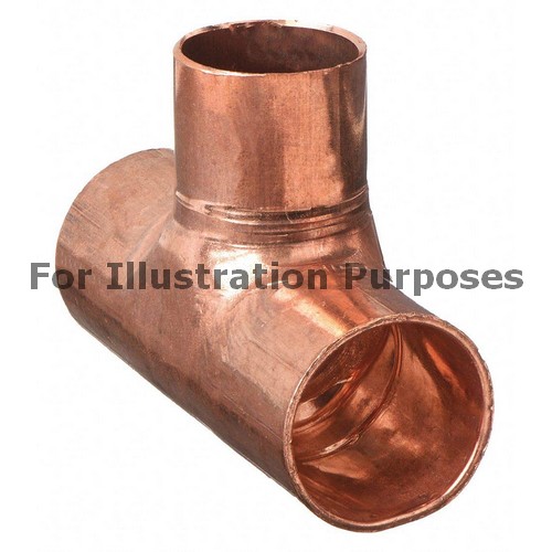 Mueller Copper Reducing Tee 2-5/8 X 1-5/8 X 1-3/8" OD ~Discount HVAC~CU-W40140 